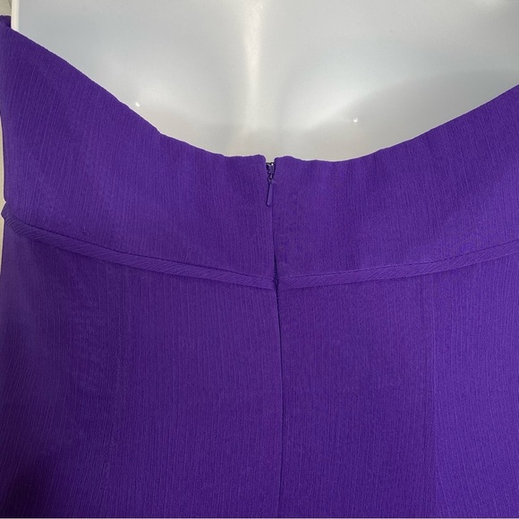 David's Bridal Purple and Silver SequinStrapless Split Front Chiffon Skirt Dress - Picture 6 of 12